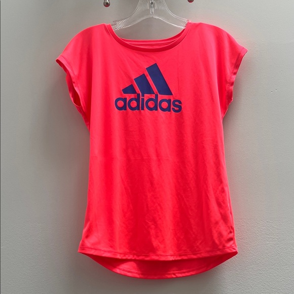 adidas Other - Adidas Girls’ Neon Pink Tee with Blue Logo